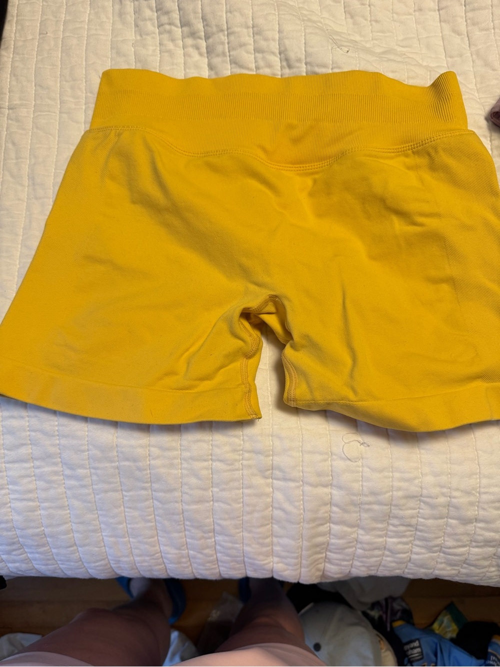 High-Waist Yellow Women’s Active Shorts 3.75 inch inseam